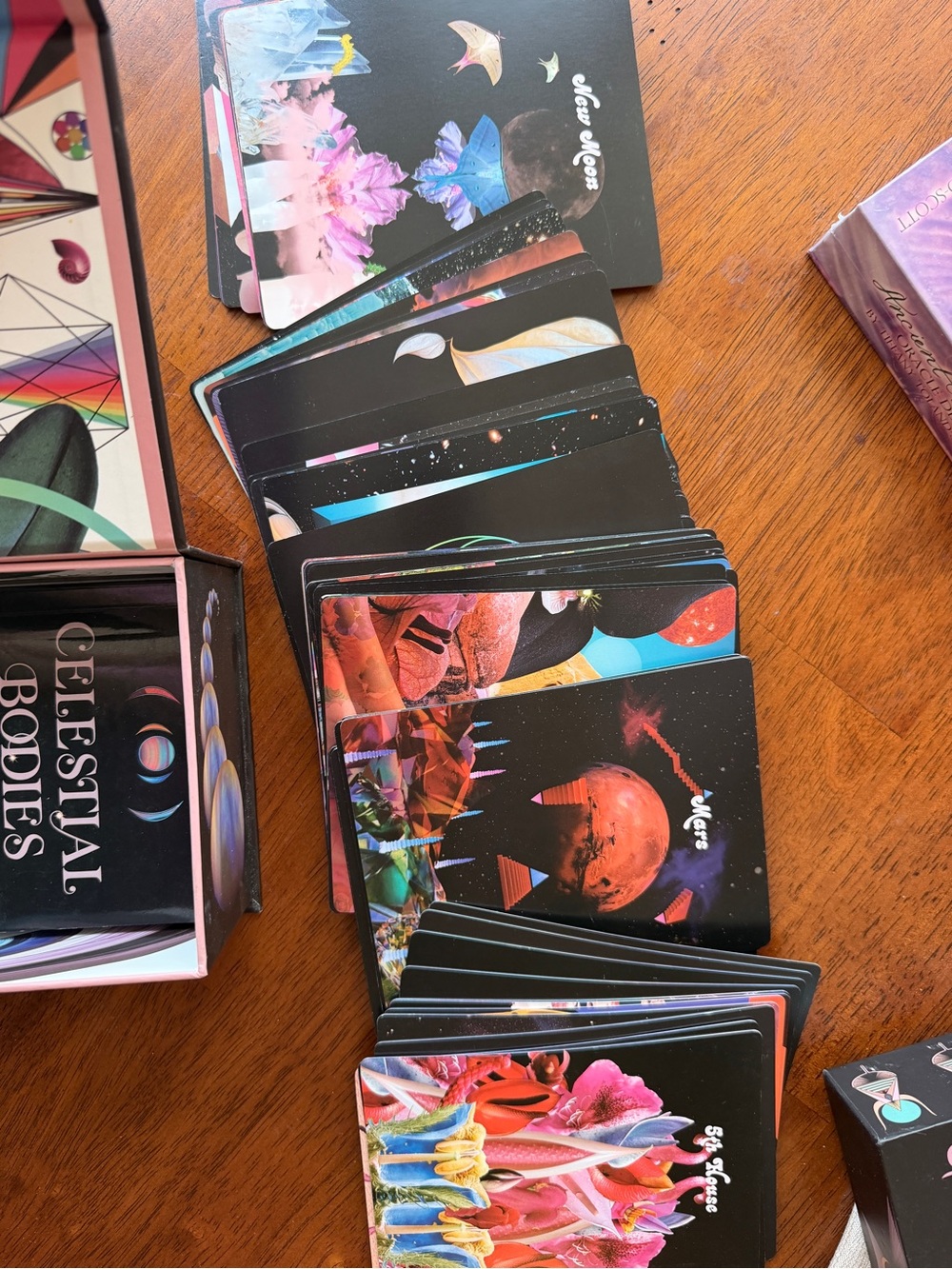 Celestial Bodies Oracle Deck - Pink & Multicolor AstArtwork Mini deck - Picture 9 of 11